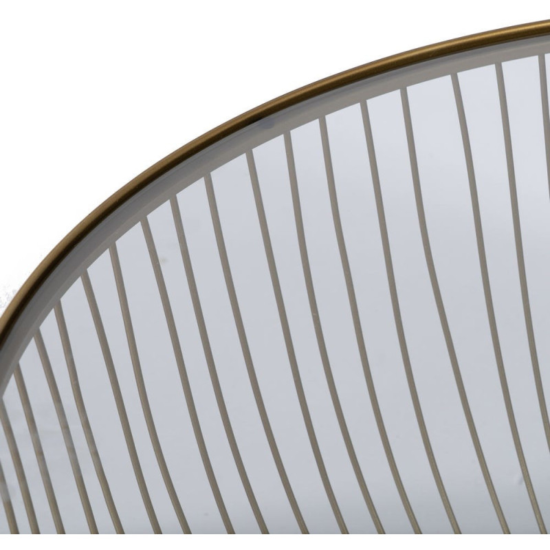 Grande Table basse moderne chic Ronde 75 cm en Métal Doré Verre Transparent Lueza - 3