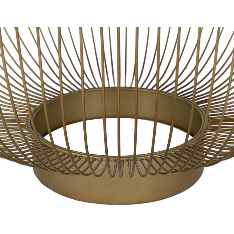 Grande Table basse moderne chic Ronde 75 cm en Métal Doré Verre Transparent Lueza - 6