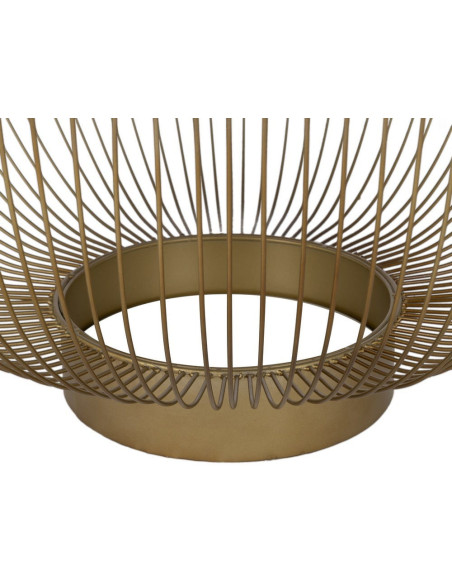 Grande Table basse moderne chic Ronde 75 cm en Métal Doré Verre Transparent Lueza - 6