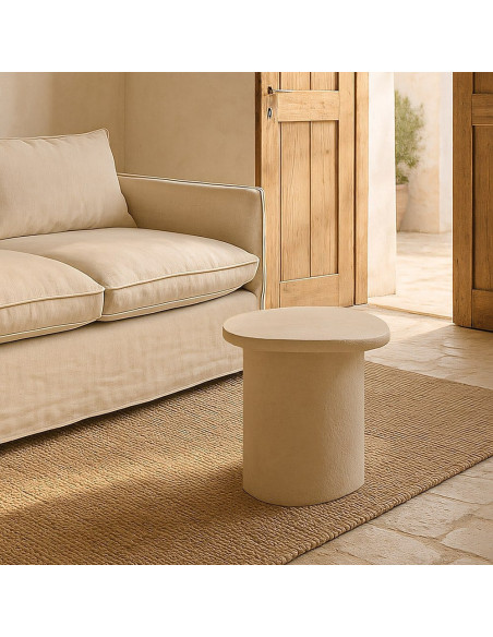 Table d'appoint minimaliste Organique en Bois MDF Blanc Wilma - 1