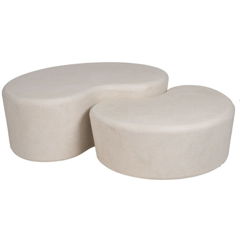 Grande Table basse minimaliste Organique en Bois MDF Blanc Wilma - 10