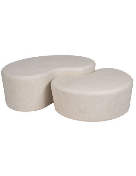 Grande Table basse minimaliste Organique en Bois MDF Blanc Wilma - 10