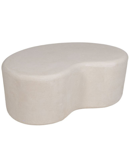 Grande Table basse minimaliste Organique en Bois MDF Blanc Wilma - 1