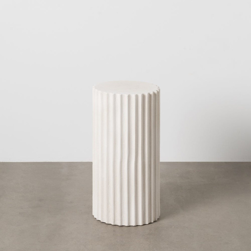 Sellette haute néoclassique Ronde Hauteur 60 cm en Bois MDF Blanc Daya - 2