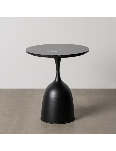 Table d'appoint moderne chic Ronde en Métal Marbre Noir Itzani - 2