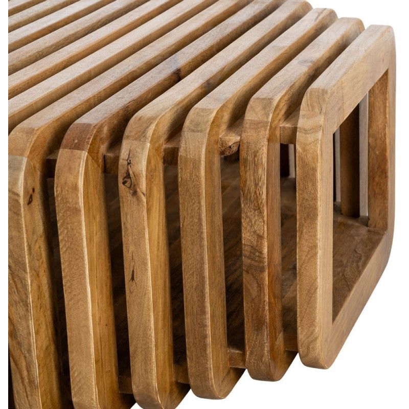 Table basse design Orignale en Bois de manguier Naturel Nehlia - 6