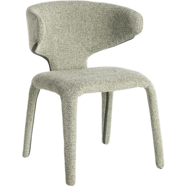 Fauteuil de table design chic en Tissu Vert Chiné Métal Uyana (Lot de 2) - 1