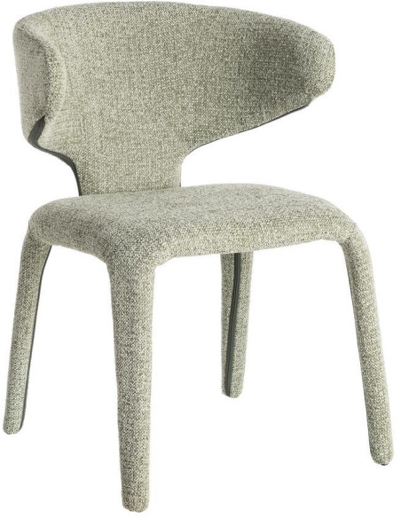 Fauteuil de table design chic en Tissu Vert Chiné Métal Uyana (Lot de 2) - 1