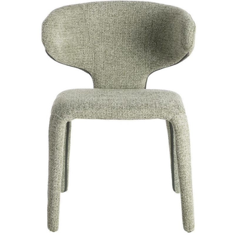 Fauteuil de table design chic en Tissu Vert Chiné Métal Uyana (Lot de 2) - 3