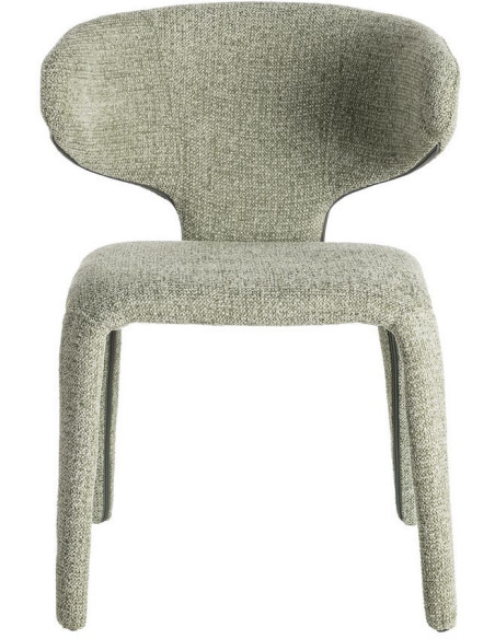 Fauteuil de table design chic en Tissu Vert Chiné Métal Uyana (Lot de 2) - 3