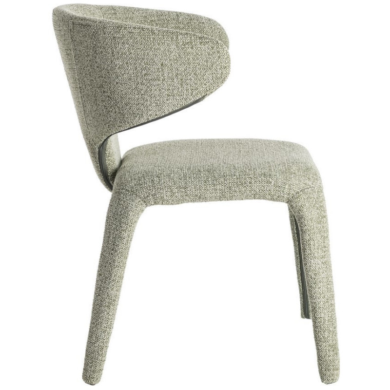 Fauteuil de table design chic en Tissu Vert Chiné Métal Uyana (Lot de 2) - 4