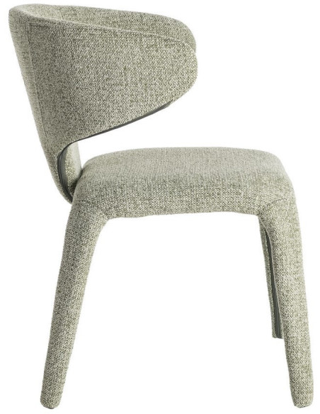 Fauteuil de table design chic en Tissu Vert Chiné Métal Uyana (Lot de 2) - 4