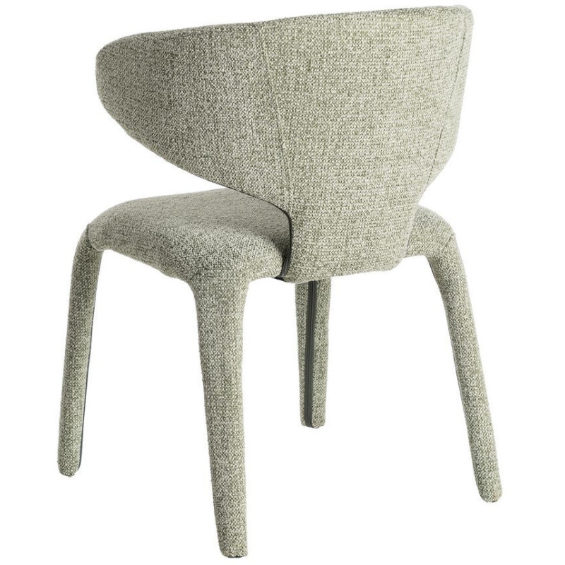 Fauteuil de table design chic en Tissu Vert Chiné Métal Uyana (Lot de 2) - 5