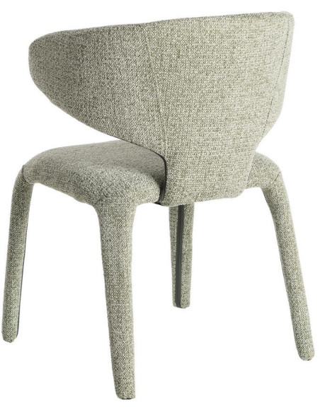 Fauteuil de table design chic en Tissu Vert Chiné Métal Uyana (Lot de 2) - 5