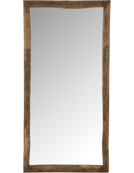 Miroir Mural Rectangulaire XXL Hector en Bois recyclé Marron - 1
