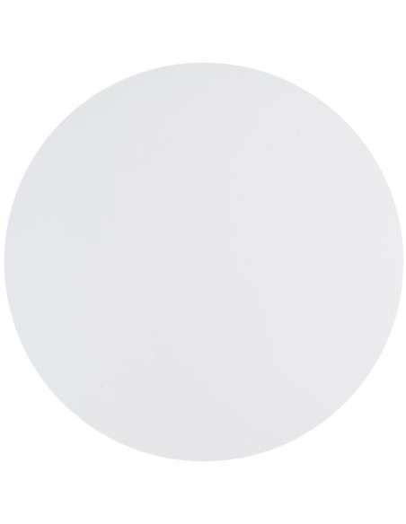 Table à manger moderne chic Ronde 4 personnes en Bois MDF Blanc Mélaminé Métal Blanc Oshira - 9