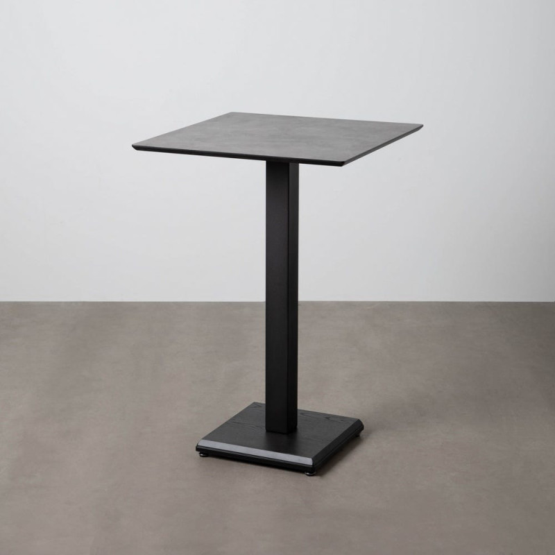 Table haute bistrot moderne Carrée 4 personnes en Métal Graphite anthracite Bois MDF Alaro - 1