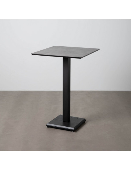 Table haute bistrot moderne Carrée 4 personnes en Métal Graphite anthracite Bois MDF Alaro - 1