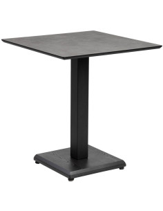 Table bistrot moderne Carrée 4 personnes en Métal Graphite anthracite Bois MDF Alaro - 1