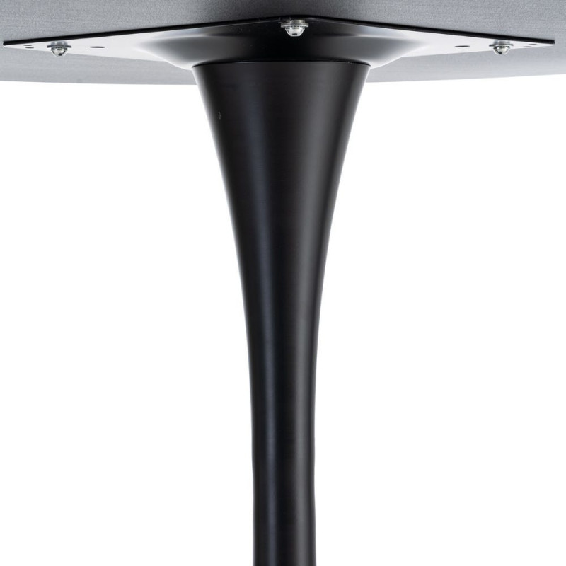 Table à manger moderne chic Ronde 4 personnes en Bois MDF Noir Mélaminé Motif marbré Métal Noir Oshira - 7