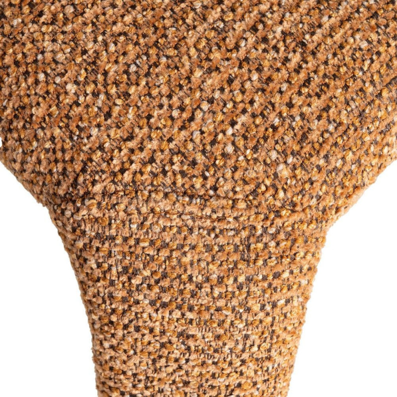 Fauteuil de table design chic en Tissu Marron Chiné Métal Uyana (Lot de 2) - 8