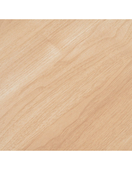 Table à manger moderne chic Ronde 4 personnes en Bois MDF Naturel Mélaminé Motif bois Métal Blanc Oshira - 8