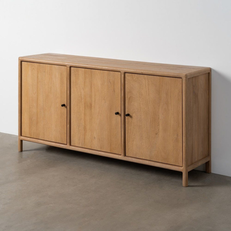 Grand Buffet moderne Bas 3 portes en Bois de manguier Naturel Macarella - 2