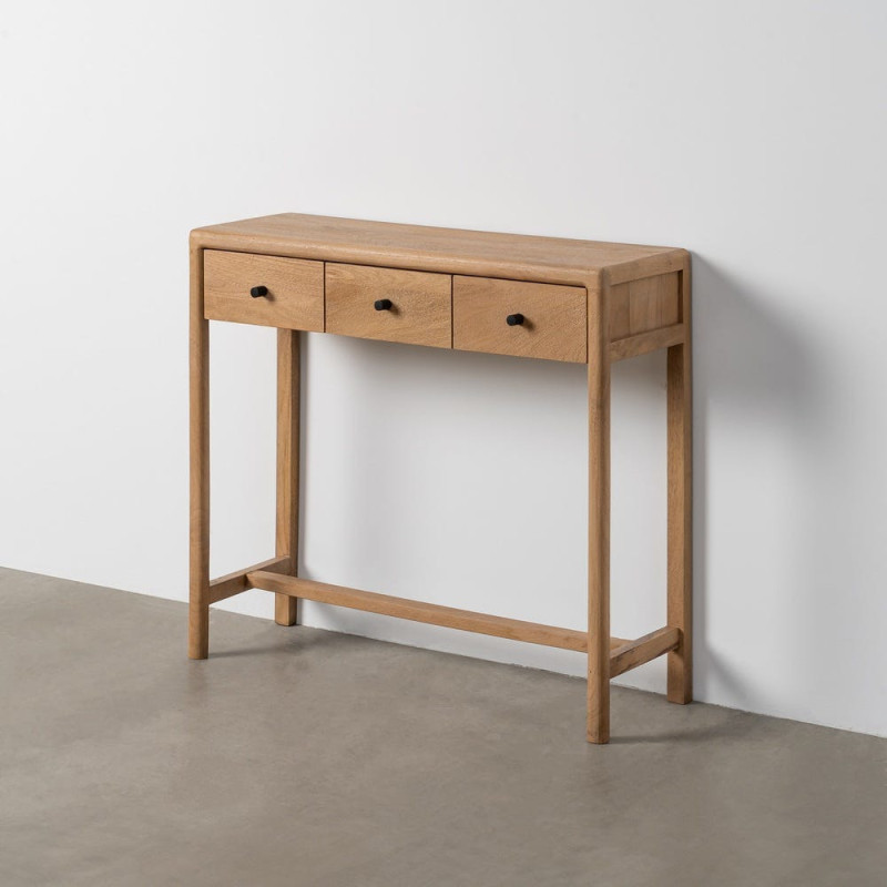 Console moderne Rectangulaire 3 tiroirs en Bois de manguier Naturel Macarella - 2