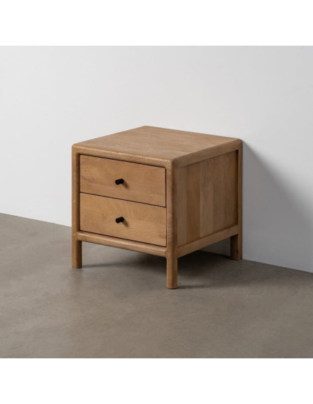 Table de chevet moderne 2 tiroirs en Bois de manguier Naturel Macarella - 2