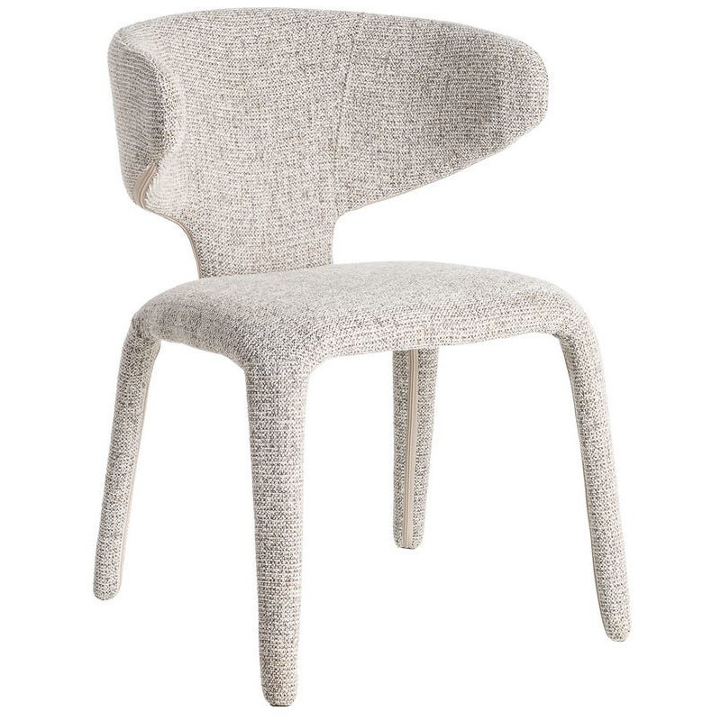 Fauteuil de table design chic en Tissu Gris Chiné Métal Uyana (Lot de 2) - 1