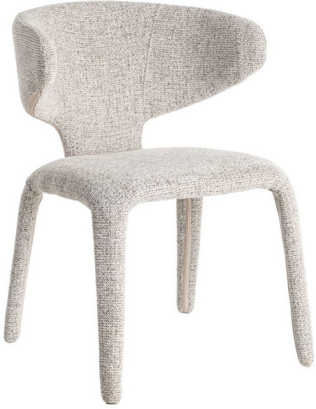 Fauteuil de table design chic en Tissu Gris Chiné Métal Uyana (Lot de 2) - 1