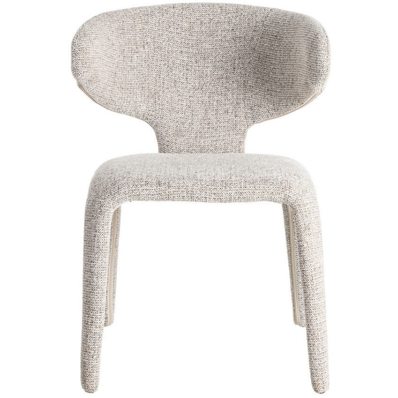 Fauteuil de table design chic en Tissu Gris Chiné Métal Uyana (Lot de 2) - 3