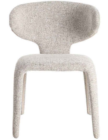 Fauteuil de table design chic en Tissu Gris Chiné Métal Uyana (Lot de 2) - 3