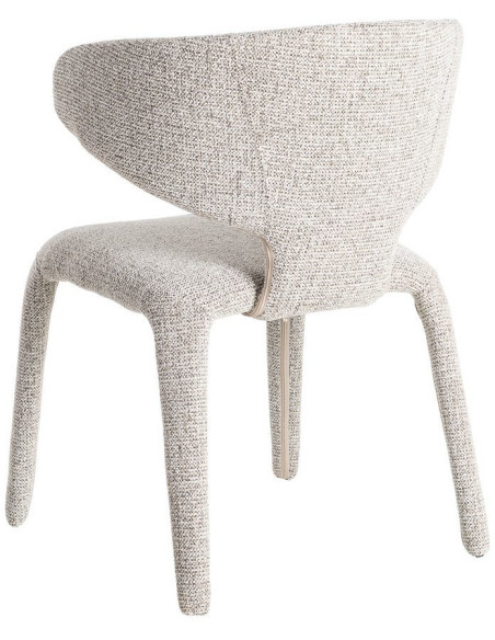 Fauteuil de table design chic en Tissu Gris Chiné Métal Uyana (Lot de 2) - 5