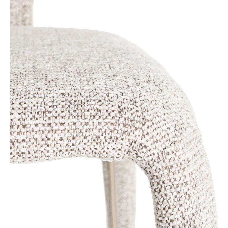 Fauteuil de table design chic en Tissu Gris Chiné Métal Uyana (Lot de 2) - 7