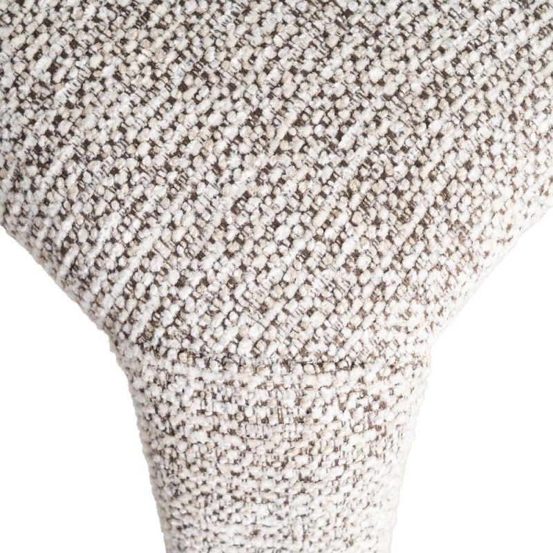 Fauteuil de table design chic en Tissu Gris Chiné Métal Uyana (Lot de 2) - 8