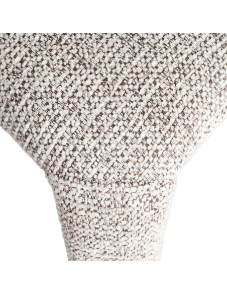 Fauteuil de table design chic en Tissu Gris Chiné Métal Uyana (Lot de 2) - 8