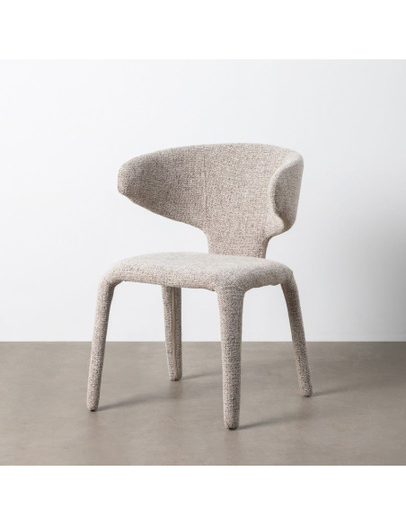 Fauteuil de table design chic en Tissu Gris Chiné Métal Uyana (Lot de 2) - 10