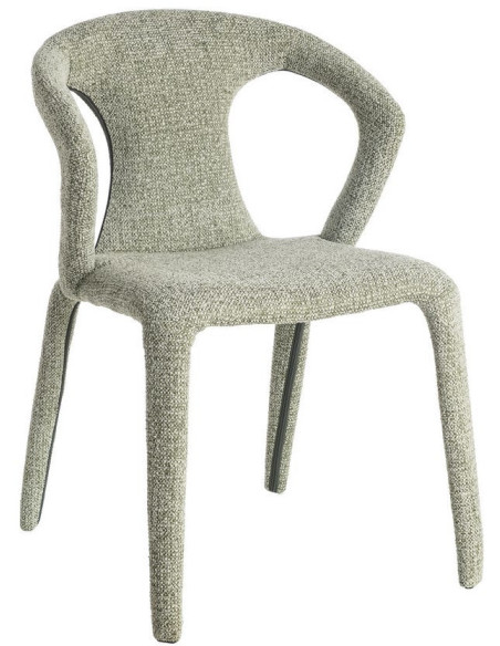 Fauteuil de table moderne chic en Tissu Vert Chiné Métal Fuzara (Lot de 2) - 1