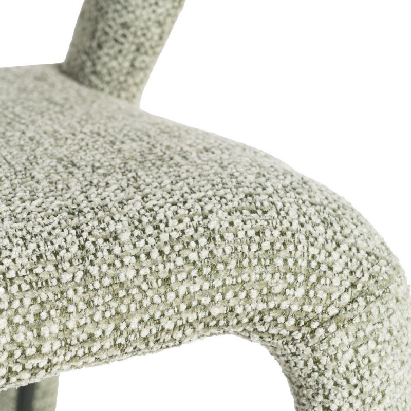 Fauteuil de table moderne chic en Tissu Vert Chiné Métal Fuzara (Lot de 2) - 8