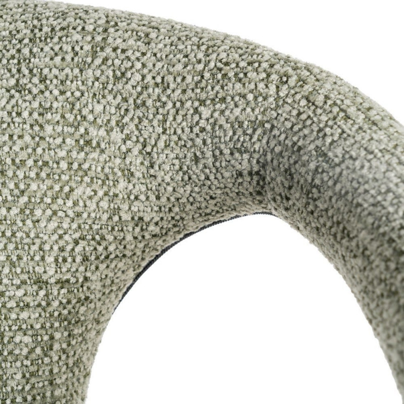 Fauteuil de table moderne chic en Tissu Vert Chiné Métal Fuzara (Lot de 2) - 9