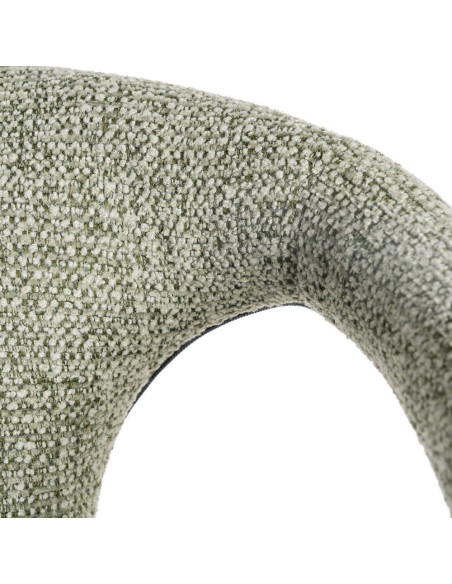 Fauteuil de table moderne chic en Tissu Vert Chiné Métal Fuzara (Lot de 2) - 9
