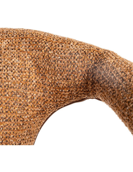 Fauteuil de table moderne chic en Tissu Marron Chiné Métal Fuzara (Lot de 2) - 9