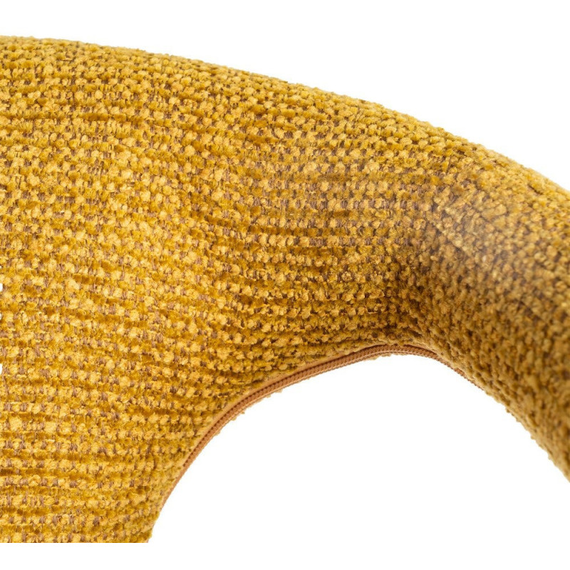 Fauteuil de table moderne chic en Tissu Jaune moutarde Chiné Métal Fuzara (Lot de 2) - 9