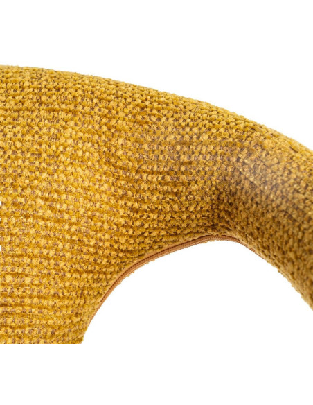 Fauteuil de table moderne chic en Tissu Jaune moutarde Chiné Métal Fuzara (Lot de 2) - 9