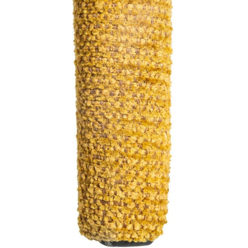 Fauteuil de table moderne chic en Tissu Jaune moutarde Chiné Métal Fuzara (Lot de 2) - 10