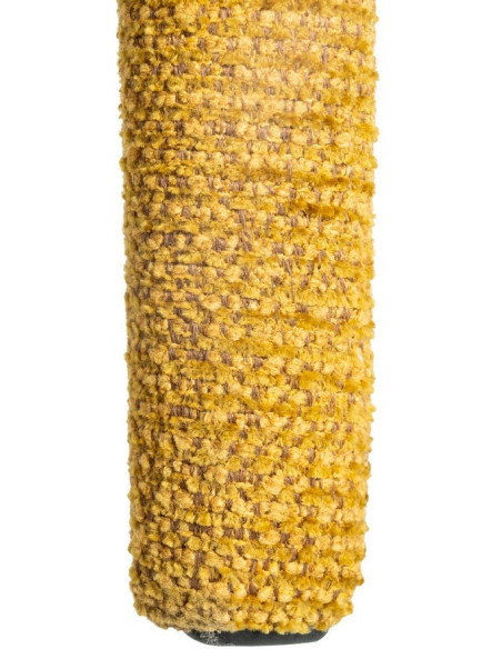 Fauteuil de table moderne chic en Tissu Jaune moutarde Chiné Métal Fuzara (Lot de 2) - 10