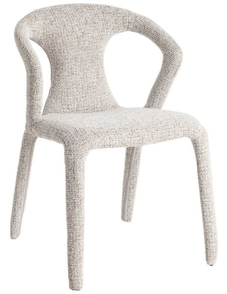 Fauteuil de table moderne chic en Tissu Gris Chiné Métal Fuzara (Lot de 2) - 1