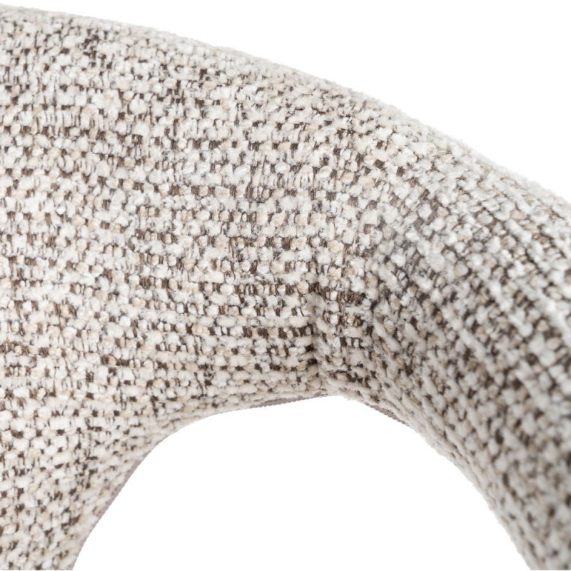 Fauteuil de table moderne chic en Tissu Gris Chiné Métal Fuzara (Lot de 2) - 9