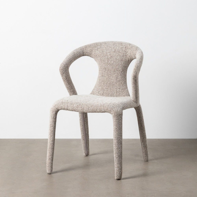 Fauteuil de table moderne chic en Tissu Gris Chiné Métal Fuzara (Lot de 2) - 11